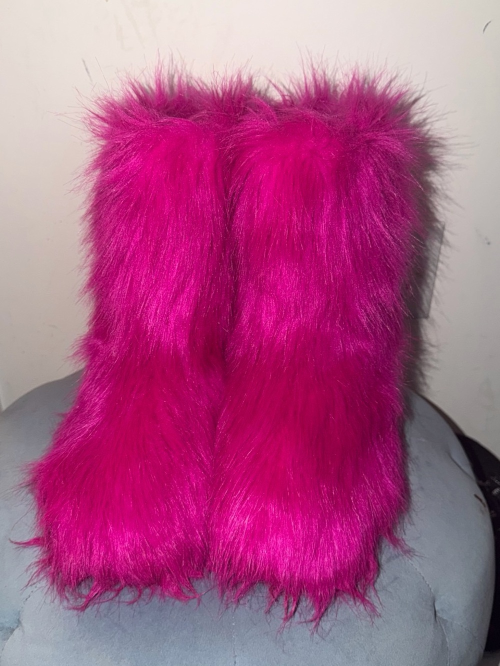 Fuchsia Faux Fur Boot Covers